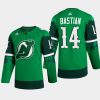 men devils nathan bastian warm up st patricks day 2022 green jersey