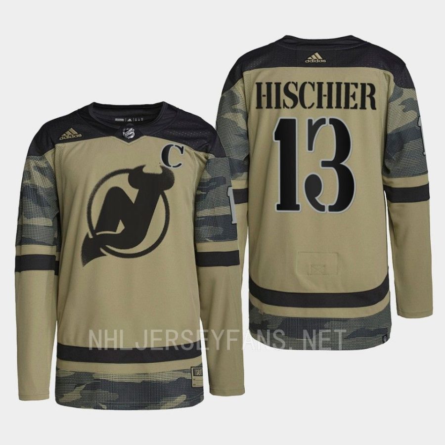 men devils nico hischier 2022 authentic practice military appreciation camo jersey