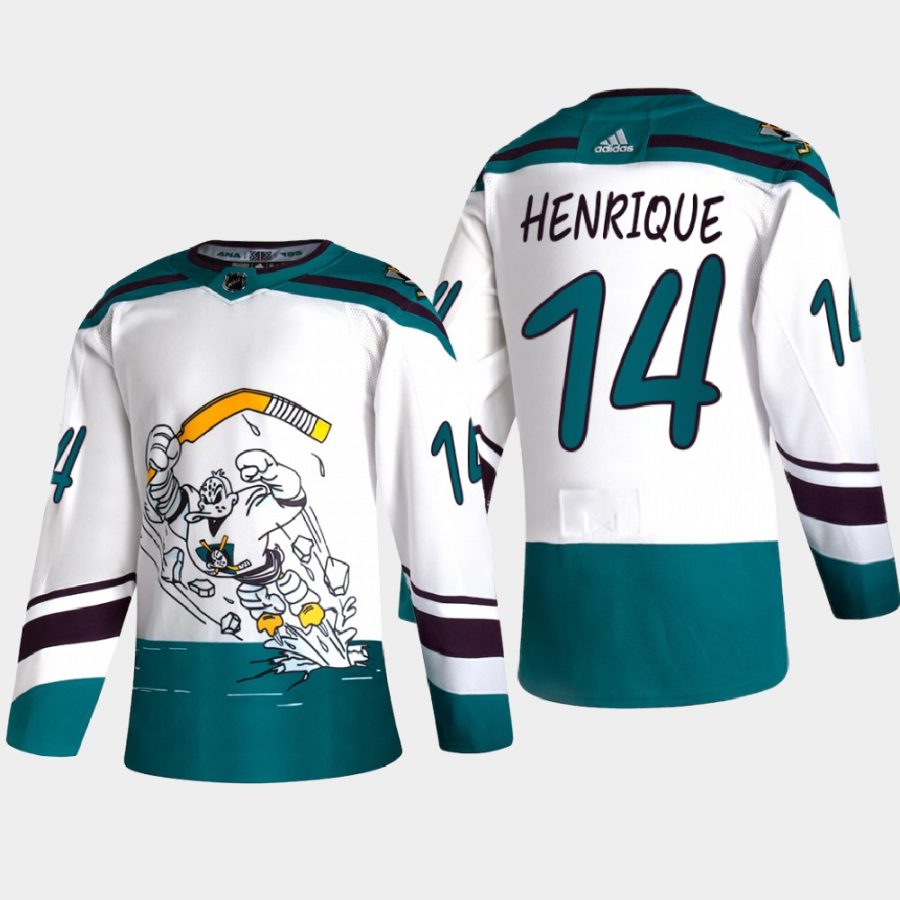 men ducks adam henrique 2020 21 special edition authentic reverse retro white jersey