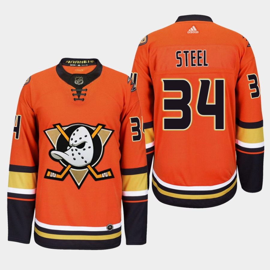 men ducks sam steel 2019 20 season alternate jersey orange