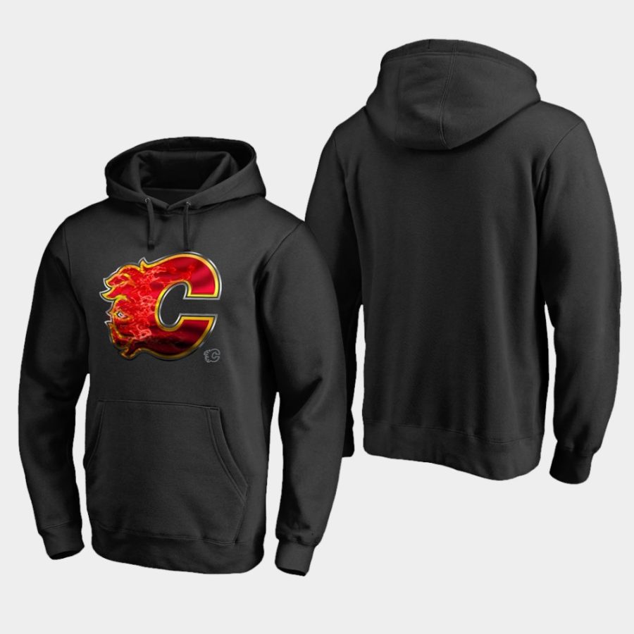 men flames black midnight mascot primary hoodie