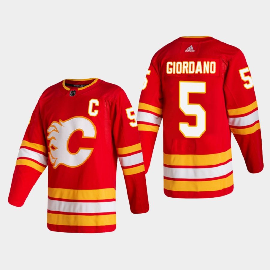 men flames mark giordano 2020 21 authentic home red jersey