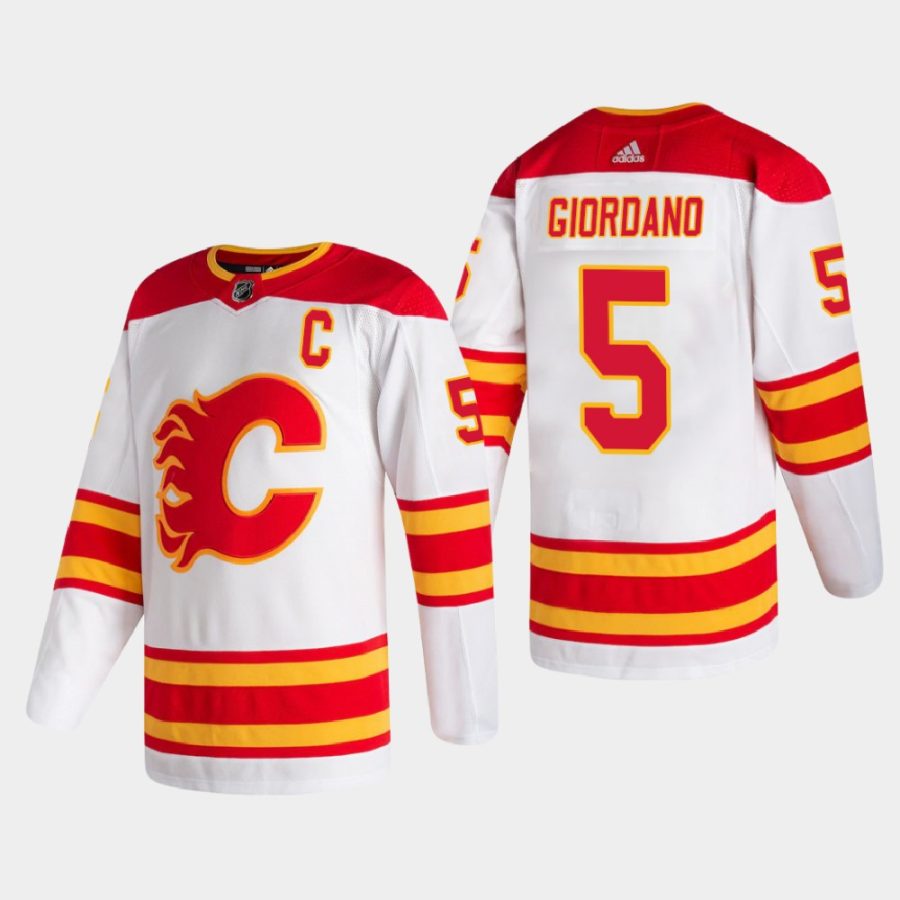 men flames mark giordano 2020 21 authentic pro away white jersey