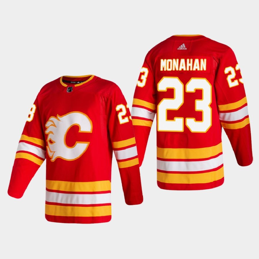 men flames sean monahan 2020 21 authentic home red jersey