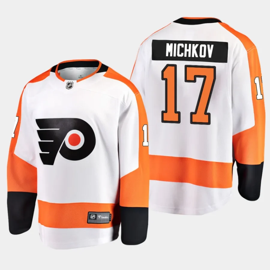 men flyers matvei michkov men 2023 nhl draft away breakaway player white jersey