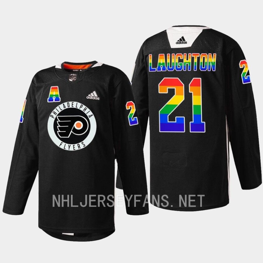 men flyers scott laughton fueled by philly pride 2023 black jersey