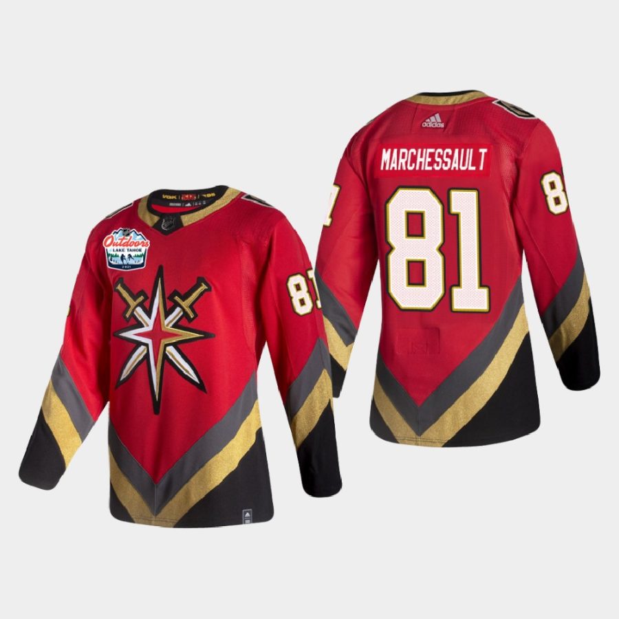 men golden knights jonathan marchessault authentic patch 2021 lake tahoe outdoor games red jersey