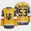 men golden knights teddy blueger 2022 23 home authentic primegreen gold jersey