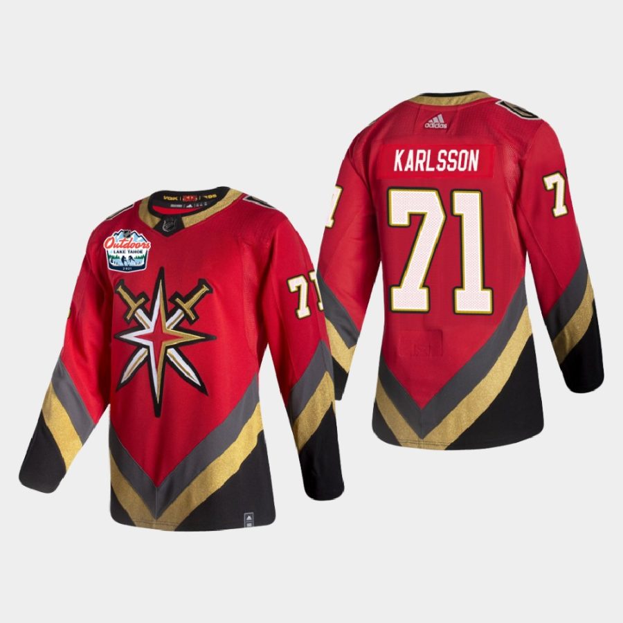 men golden knights william karlsson authentic patch 2021 lake tahoe outdoor games red jersey