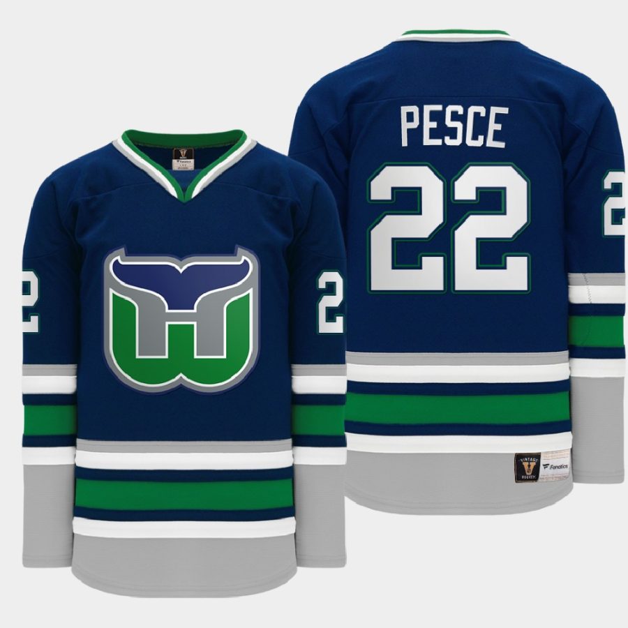 men hartford whalers brett pesce heritage throwback night fanatics jersey navy