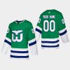 men hartford whalers custom 2019 20 season heritage jersey green