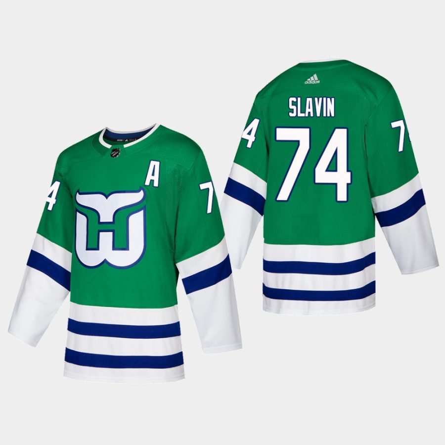 men hartford whalers jaccob slavin 2019 20 season heritage jersey green