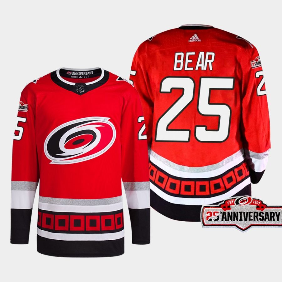 men hurricanes ethan bear 2022 23 25th anniversary third red jersey