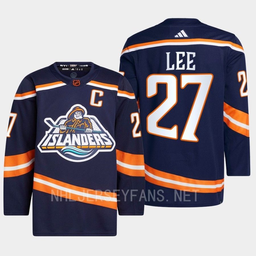 men islanders anders lee 2022 primegreen authentic reverse retro 2.0 navy jersey