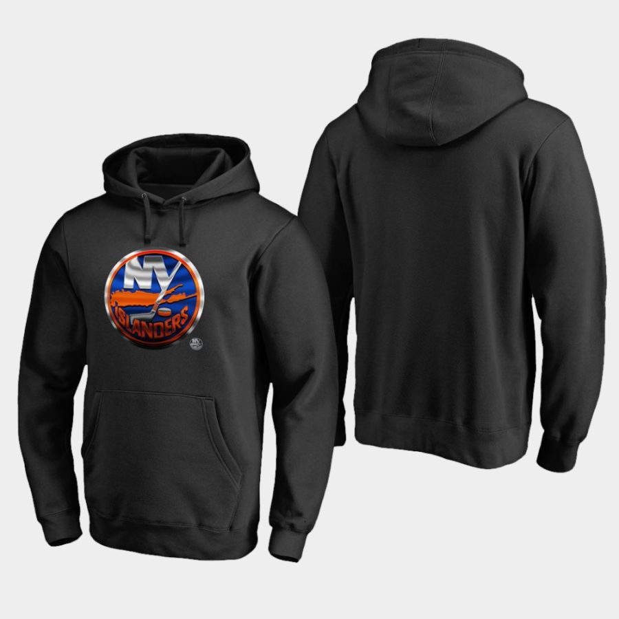 men islanders black midnight mascot primary hoodie