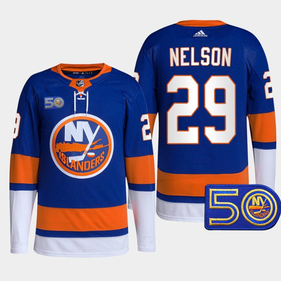 men islanders brock nelson primegreen authentic 50th anniversary royal jersey