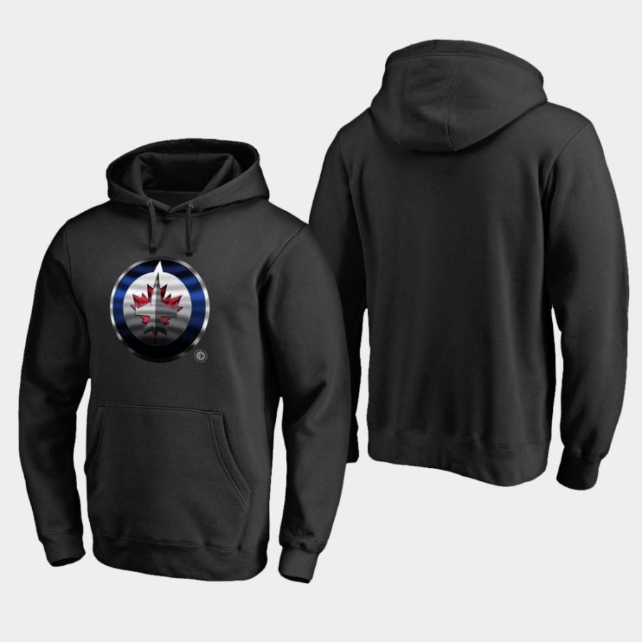 men jets black midnight mascot primary hoodie