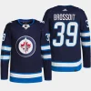 men jets laurent brossoit authentic pro home primegreen navy jersey