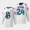 men kraken jamie oleksiak 2022 warmup pride night white jersey