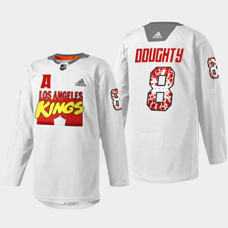 men la kings drew doughty special warmup marvel super hero night 2022 white jersey