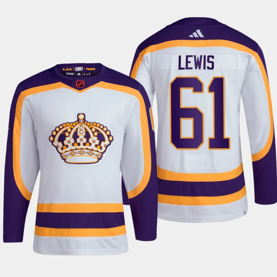 men la kings trevor lewis primegreen reverse retro authentic pro white jersey