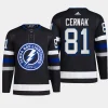 men lightning erik cernak 2023 24 primegreen authentic alternate black jersey