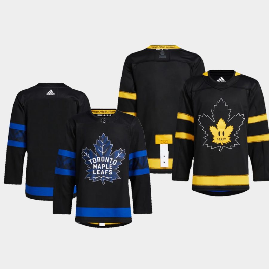 men maple leafs 2022 authentic alternate drew house reversible black jersey