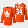 men maple leafs auston matthews 2022 warmup every child matters orange jersey