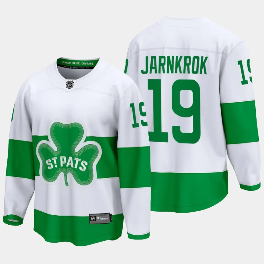 men maple leafs calle jarnkrok 2024 st. patricks alternate premier jersey white