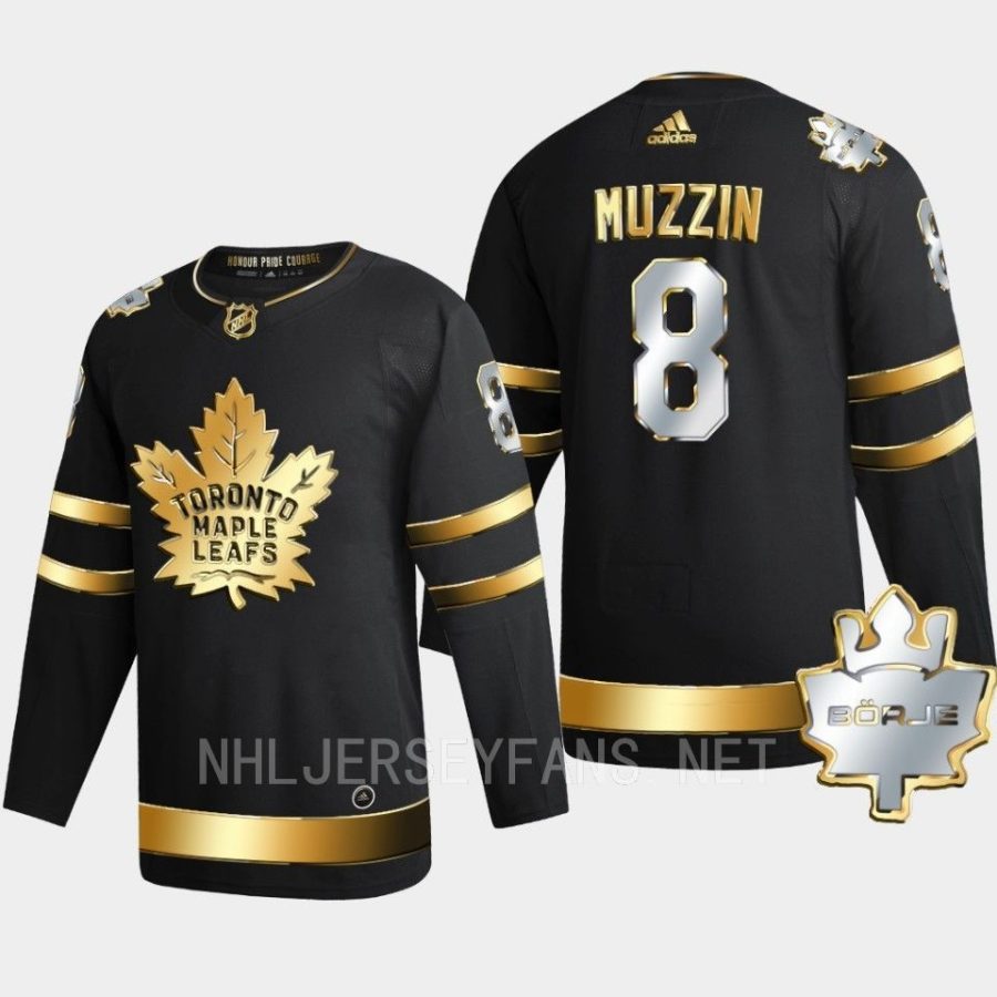 men maple leafs jake muzzin 2022 golden edition the king borje patch black jersey