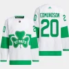 men maple leafs joel edmundson primegreen authentic 2024 st. patricks alternate white jersey