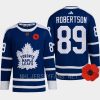 men maple leafs nick robertson 2022 lest we forget canadian remembrance day retro blue jersey