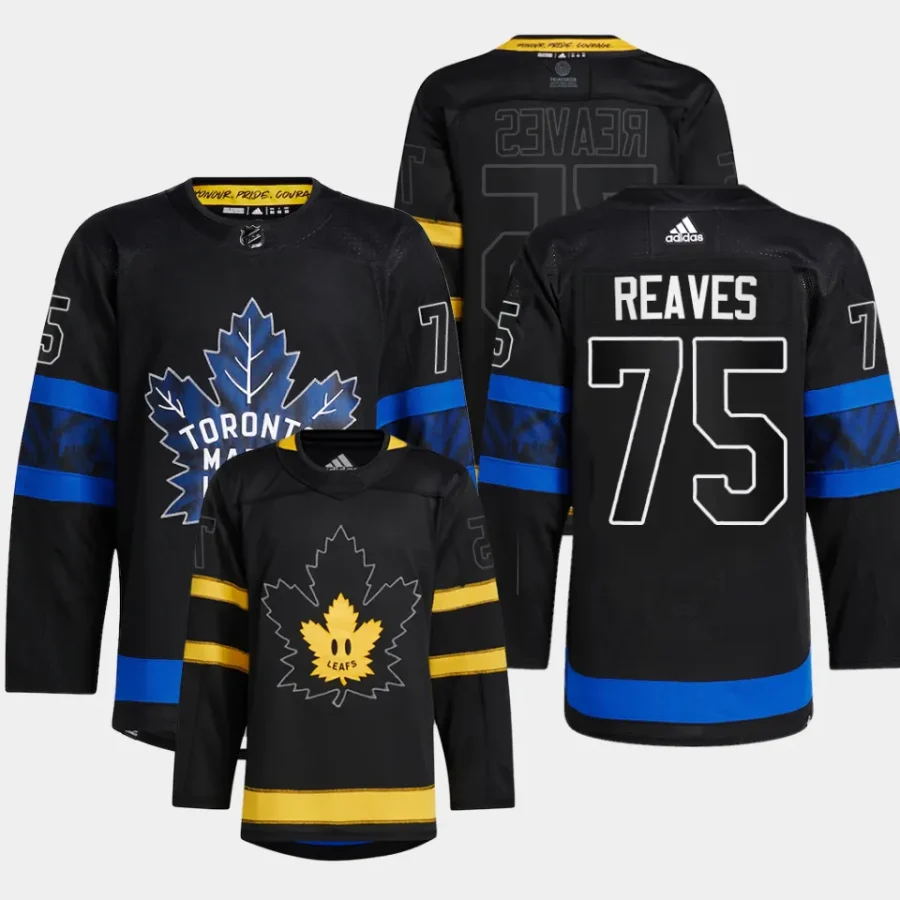 men maple leafs ryan reaves authentic pro alternate primegreen black jersey