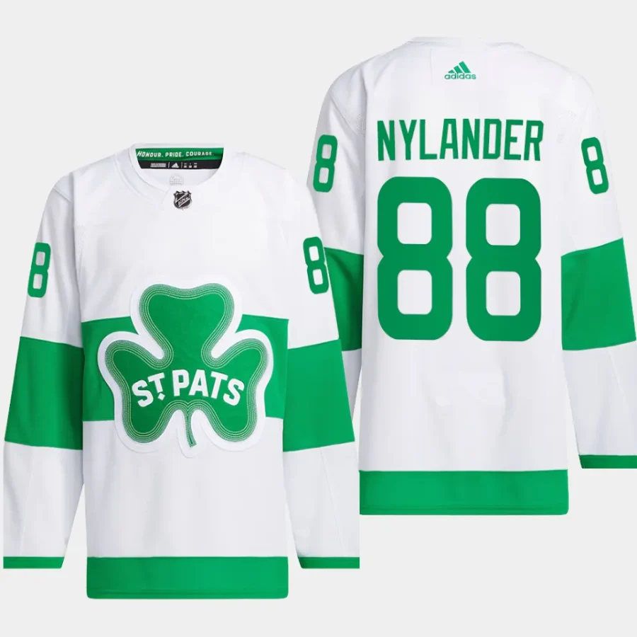 men maple leafs william nylander primegreen authentic 2024 st. patricks alternate white jersey