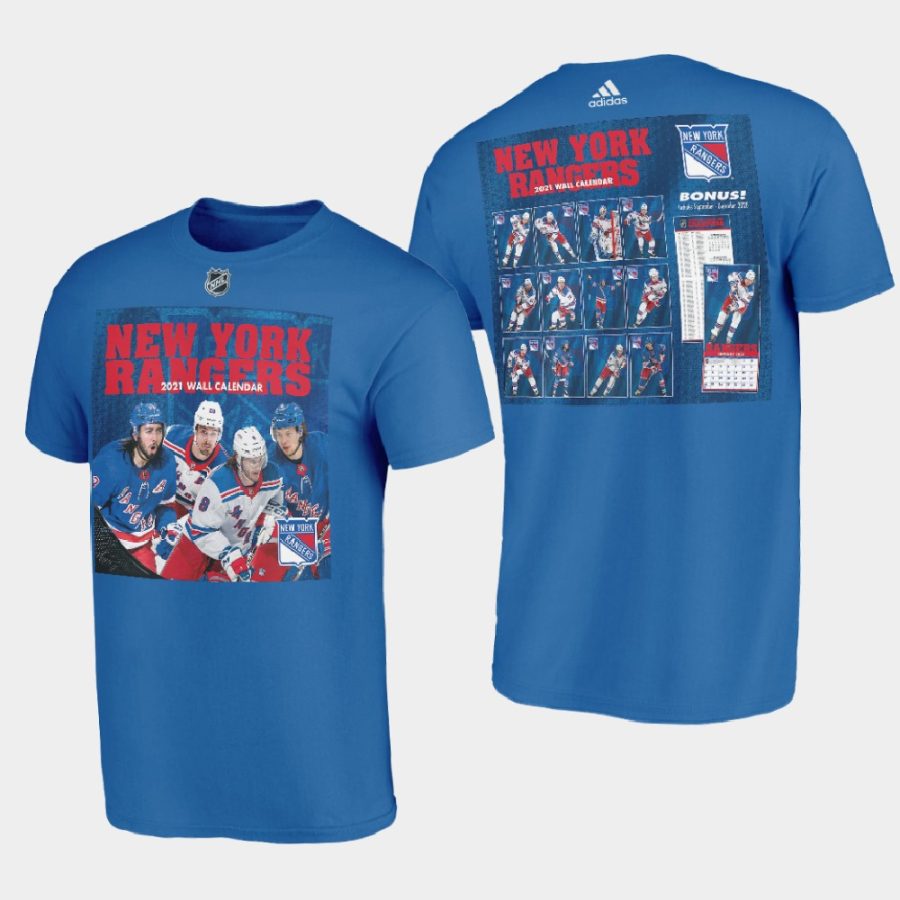 men new york rangers 2021 calendar collcetion blue t shirt