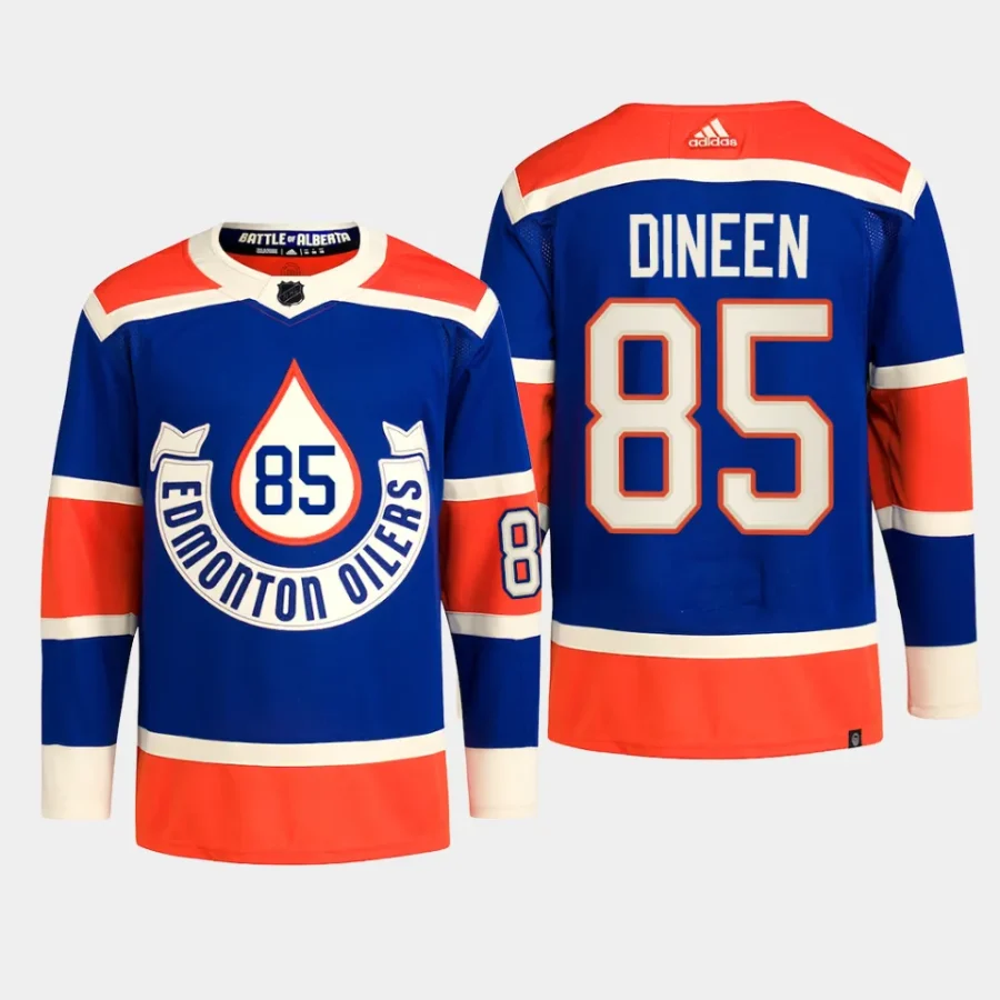 men oilers cam dineen primegreen 2023 nhl heritage classic authentic player royal jersey