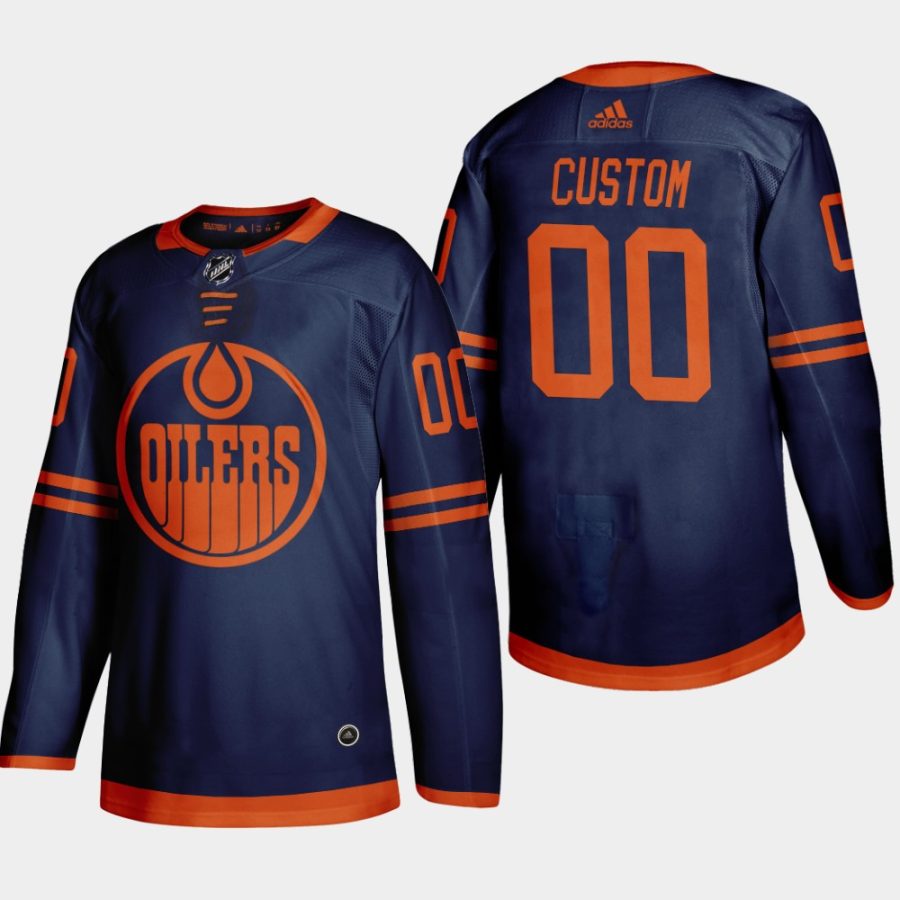 men oilers custom 2019 20 season alternate jersey blue