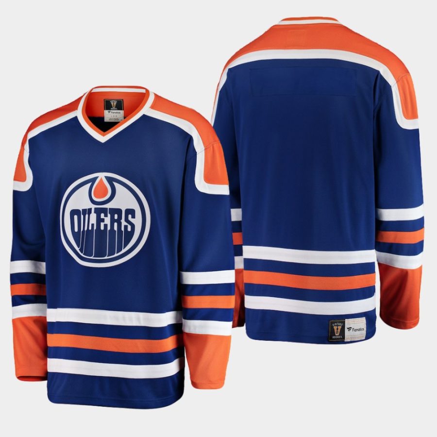 men oilers heritage premier breakaway blank blue jersey