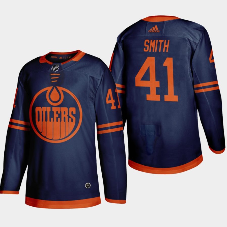 men oilers mike smith 2019 20 season alternate jersey blue