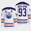 men oilers ryan nugent hopkins 2022 away lee ryan hall of fame patch white jersey