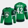 men panthers gustav forsling warm up st. patricks day 2022 green jersey