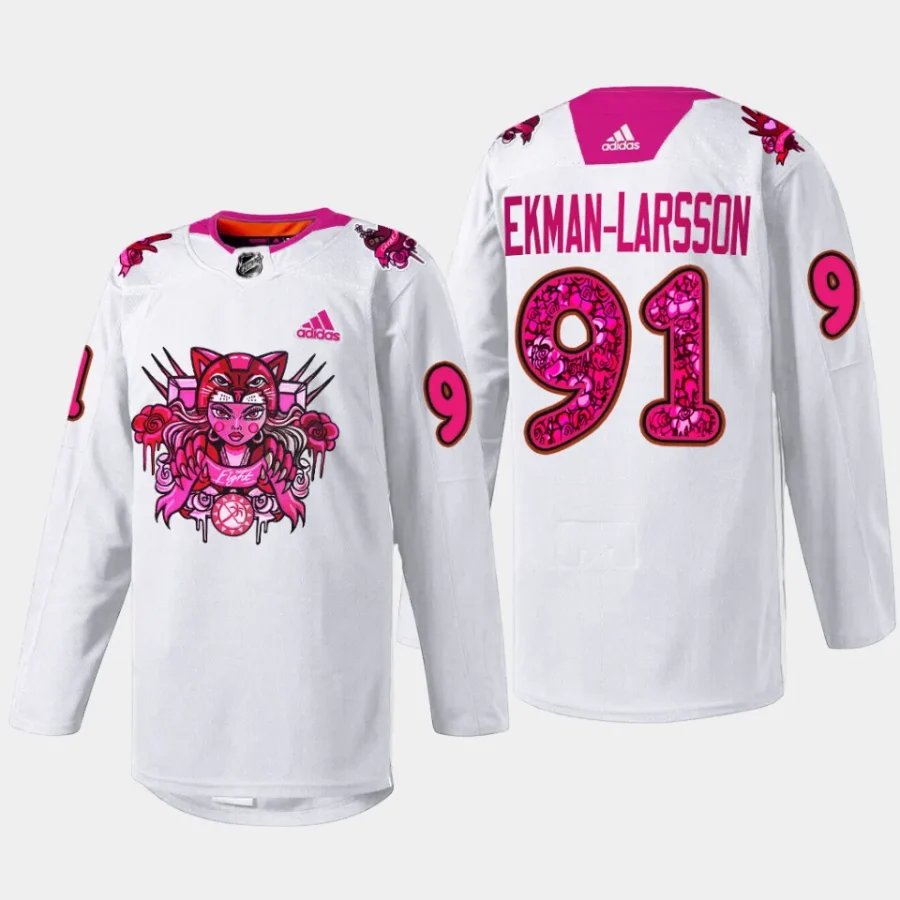 men panthers oliver ekman larsson 2023 limited pink in the rink white jersey