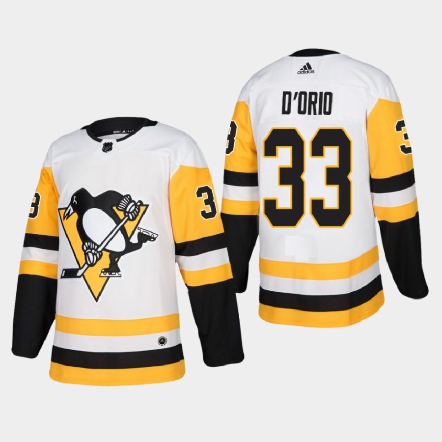 men penguins alex dorio 2021 authentic away white jersey