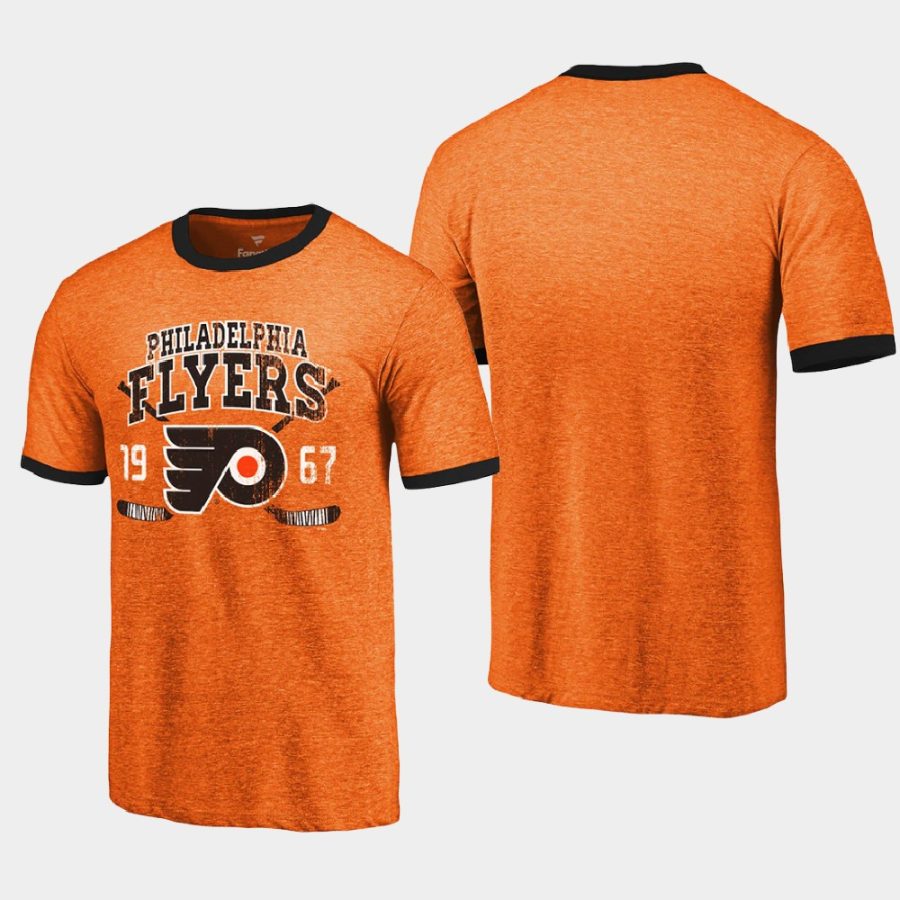 men philadelphia flyers buzzer beater ringer orange ringer t shirt