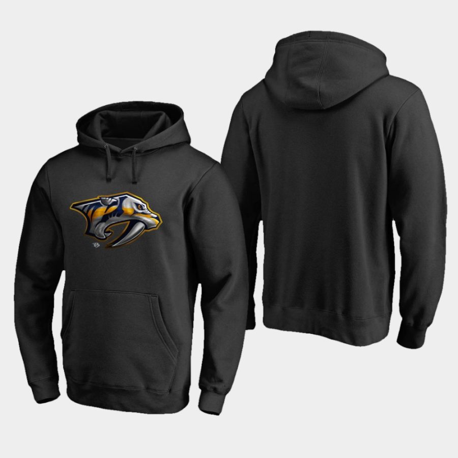 men predators black midnight mascot primary hoodie