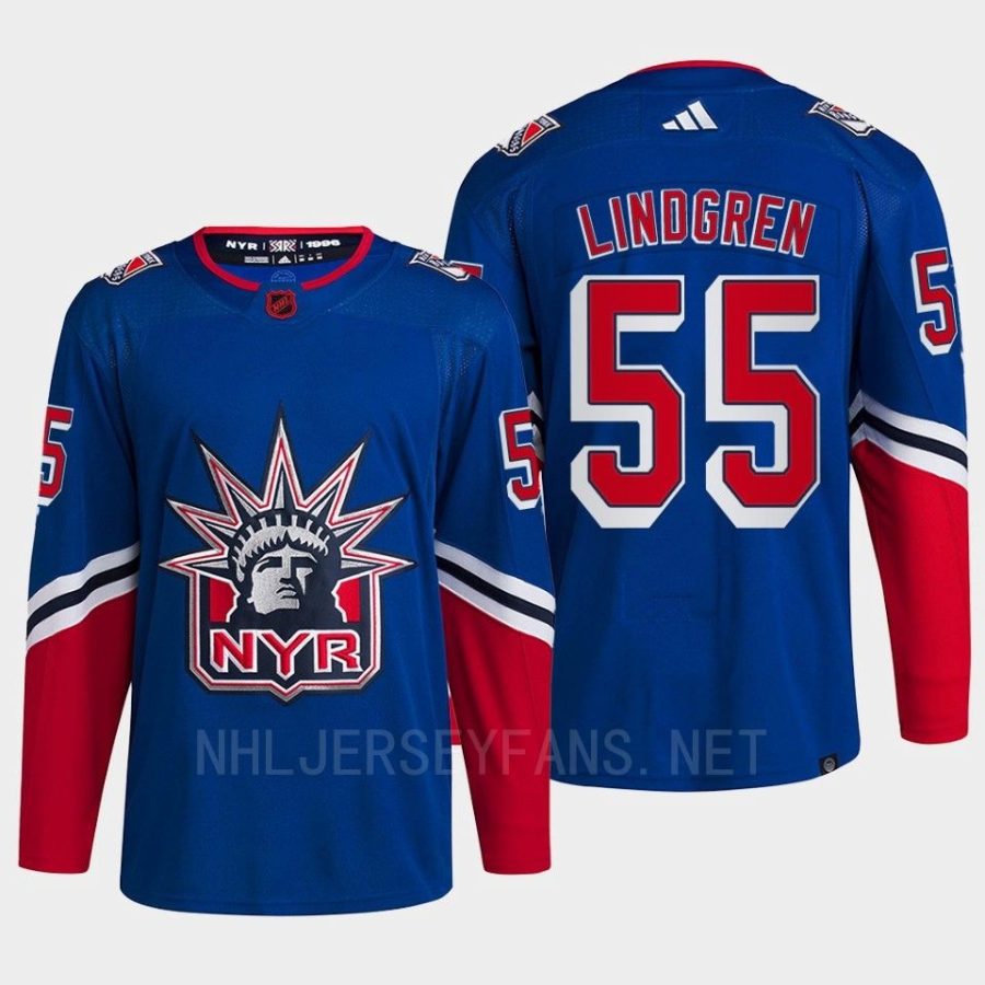 men rangers ryan lindgren 2022 authentic primegreen reverse retro 2.0 blue jersey