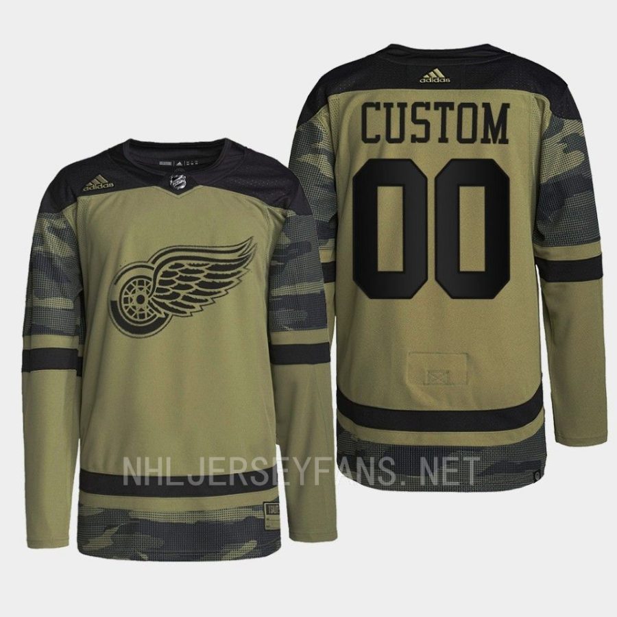 men red wings custom 2022 warmup veterans day camo jersey