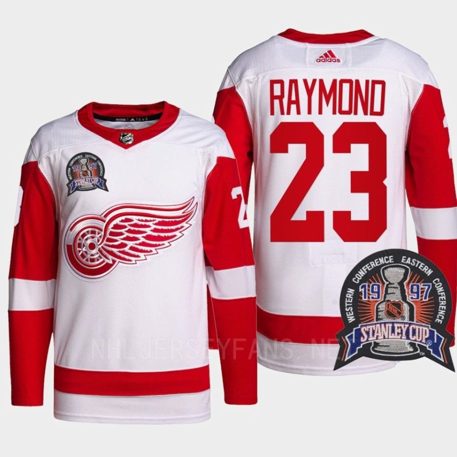 men red wings lucas raymond authentic pro 25th anniversary red jersey