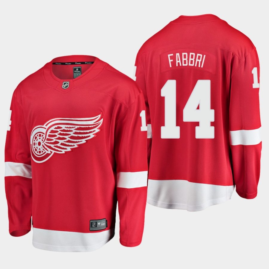 men red wings robby fabbri 2019 20 season home breakaway player fanatics jersey red