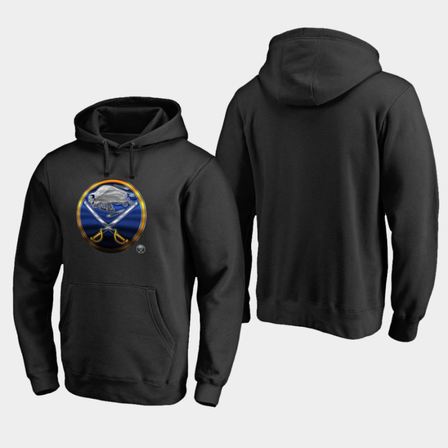 men sabres black midnight mascot primary hoodie